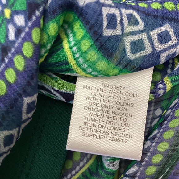 Liz Claiborne Womens Green Blue Paisley Print 3/4 Sleeve Blouse Top Size M - Picture 7 of 9